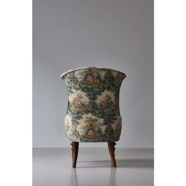 Scandinavian Emma Slipper Chair in Sanderson Textile, Early 20th Century For Sale - Image 9 of 18