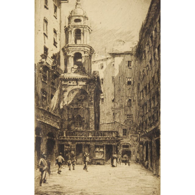 Post Impressionist Church of San Pietro in Banchi, Italy - 1908 Original Etching by George Walter Chandler For Sale - Image 3 of 8