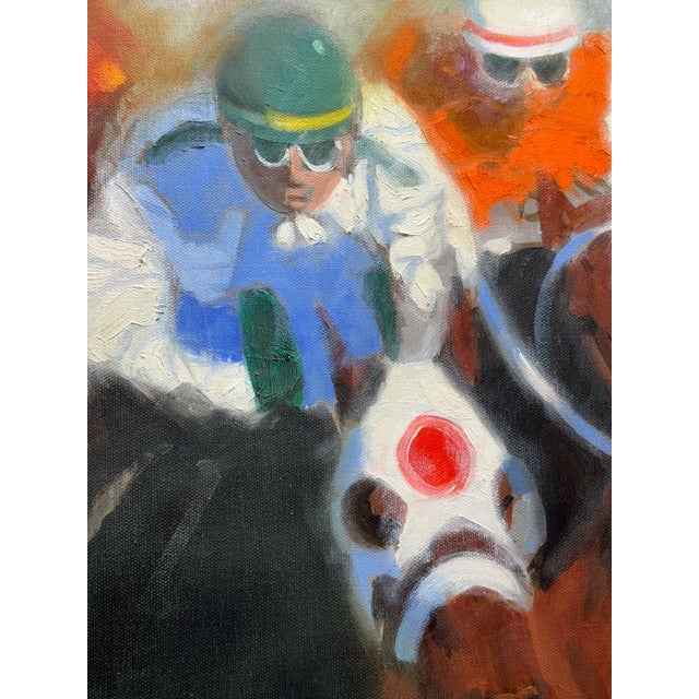 Expressionism At the Finish Expressionism Oil Painting For Sale - Image 3 of 6