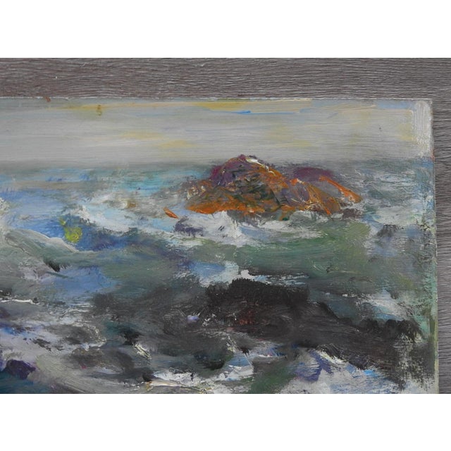 Mid 20th Century Impressionist Rocky Seascape Painting For Sale In Seattle - Image 6 of 8