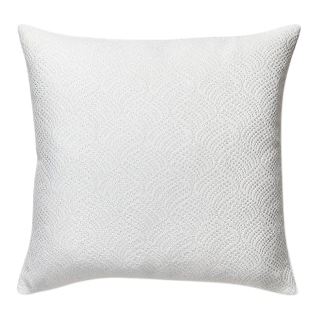 The House of Scalamandré Playa Grande Outdoor Pillow, White For Sale