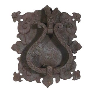 Hand Forged Gothic Door Knocker C 19th C. For Sale