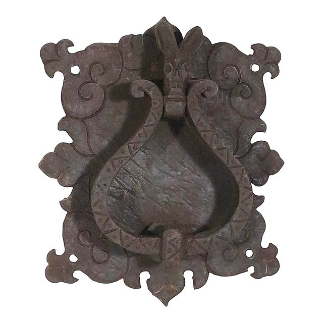Hand Forged Gothic Door Knocker C 19th C. For Sale