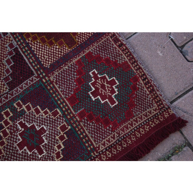 Textile 1970s Tribal Burgundy Cecim Kilim Rug For Sale - Image 7 of 13
