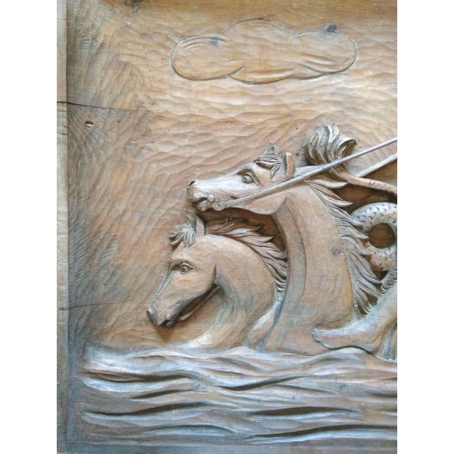 Wall Sculpture, Carved Wood Panel, France, 1940s For Sale - Image 4 of 6