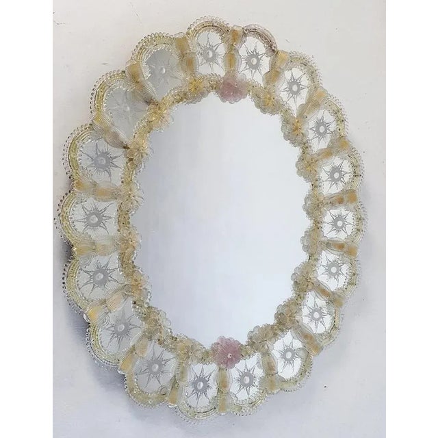 Gold Venetian Murano Glass Mirror For Sale - Image 8 of 10