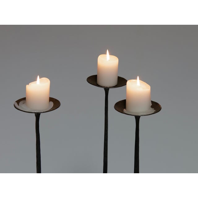 32-Inch Tall Bronze Brutalist Candle Holder, Mid-20th Century For Sale - Image 14 of 16