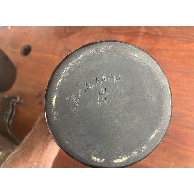 1970s Native American Navajo Marvin Blackmore Black Pottery Vase For Sale - Image 5 of 5