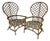 Vintage Fan Back Peacock Rattan Chairs Attributed to Ficks Reed ~ a Pair For Sale