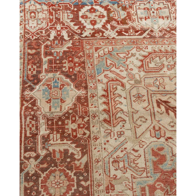 Textile Vintage Circa 1940 Heriz Rug 9ft 1in X 12ft 6in For Sale - Image 7 of 17