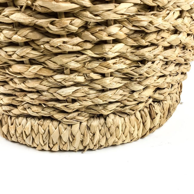 Textile Vintage Large Woven French Seagrass Basket For Sale - Image 7 of 13