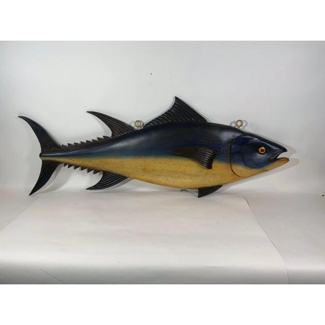 Black Carved Tuna Fish with Painted Finish For Sale - Image 8 of 12
