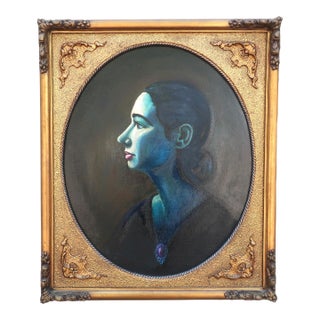 Signed Oil Painting Portrait of a Young Woman, 1961 For Sale