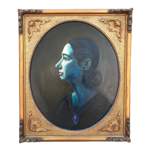 Signed Oil Painting Portrait of a Young Woman, 1961