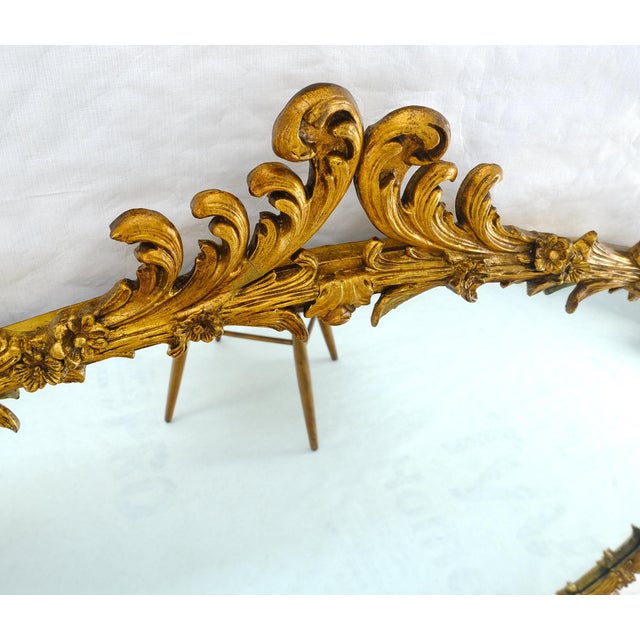 Large Fine 61” Long Oval Gilt Gesso Rococo Louis VX Style MINT For Sale - Image 11 of 15