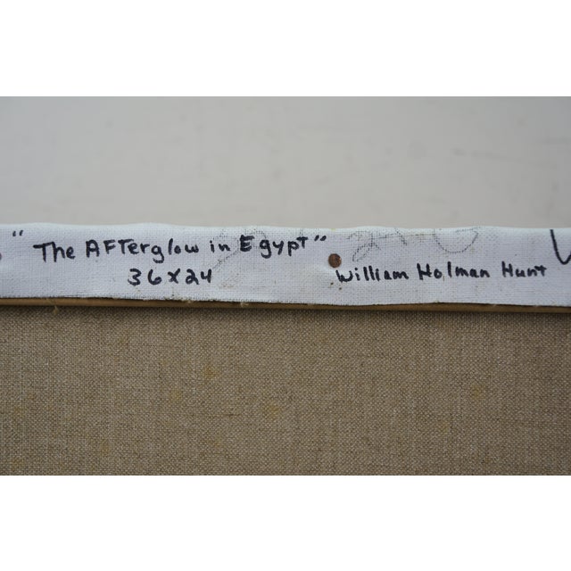 Late 20th Century Afterglow in Egypt Oil Painting After William Holman Hunt Canvas Framed 36" For Sale - Image 10 of 11