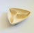 A mid century triangular ceramic divided serving bowl. Lovely white speckled glaze. Measures 9.25"W x 9"D x 2.25"H