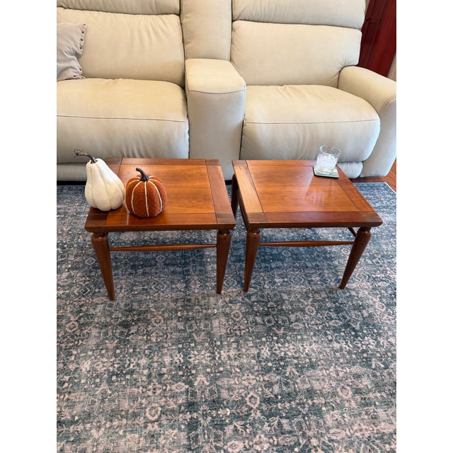 Mid-Century Modern 1950s Heritage-Henredon Mid-Century Square Side Tables, Fully Restored — A Pair For Sale - Image 3 of 9