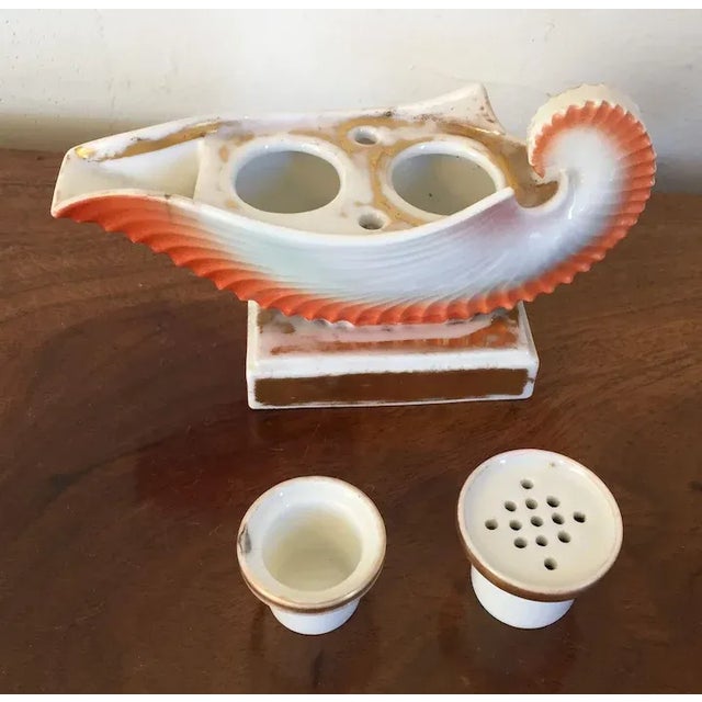 1810 French Empire Paris Porcelain Sea Shell Form Inkwell For Sale - Image 10 of 11