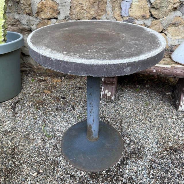 20th Century Brutalist Concrete Metal Cafe Table For Sale In Los Angeles - Image 6 of 12