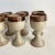 Vintage Studio Pottery Stonewear Wine Goblets Earth Tone Speckled Brown Style Signed Set of 8 For Sale - Image 4 of 11