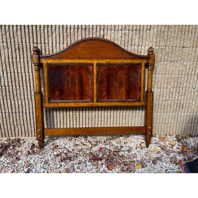 Drexel-Heritage Flame Mahogany and Cherry Queen Bed Headboard and Footboard For Sale In Washington DC - Image 6 of 10