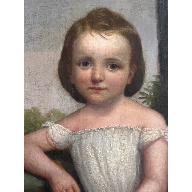 19th-Century American School Oil Portrait of a Child, C. 1840–1860 For Sale - Image 4 of 12