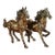 Pair of Vintage Bronze Galloping Horses – Gold Inlaid Horse Statues, 2.2 LBS For Sale