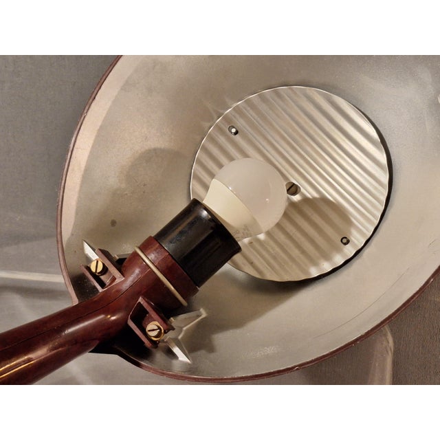 Maroon Vintage Bakelite Desk Lamp, 1950s For Sale - Image 8 of 9