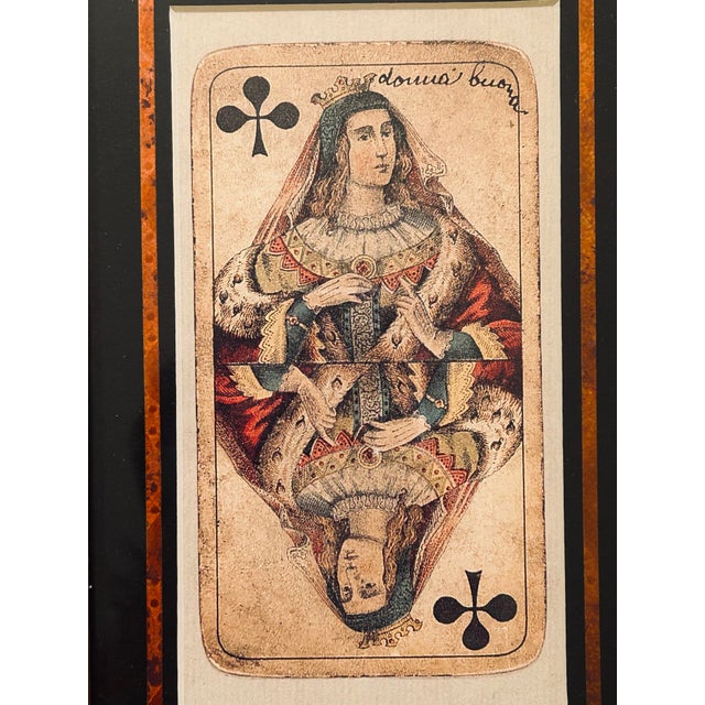 French Pair of 19th C. French Playing Cards Framed For Sale - Image 3 of 6