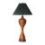 1960s Very Large Burlwood Lamp With Green Pleated Shade For Sale