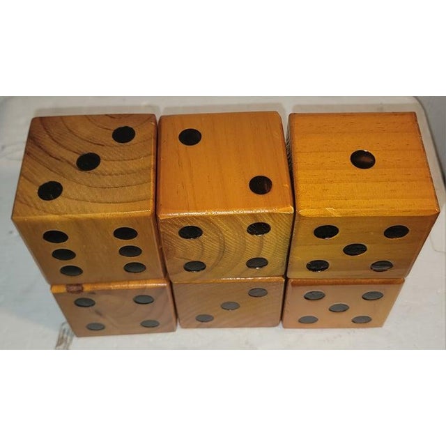Vintage Collection of Six Wooden Dice For Sale - Image 4 of 4