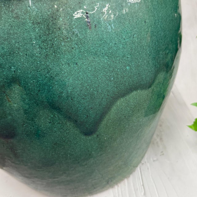 Green Hunan Green Glazed Round Ceramic Planter For Sale - Image 8 of 9