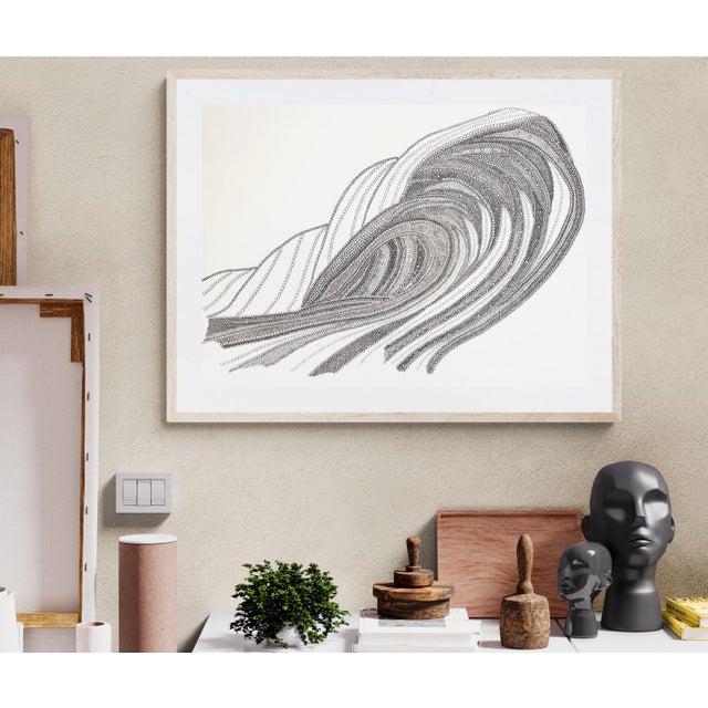 Contemporary Sarah Vaaler Minimalist Original Abstract Wave Drawing 2 For Sale - Image 3 of 5