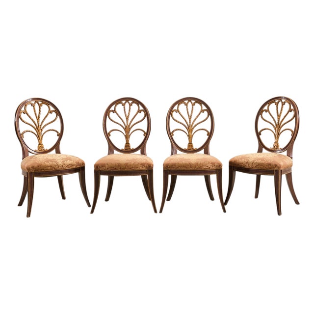 Set of Four Rose Tarlow "Feather" Dining Chairs in Fortuny For Sale