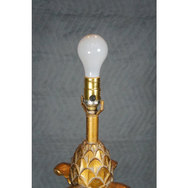 Stiffel Hollywood Regency Gold Pineapple Floor Lamp For Sale - Image 9 of 12