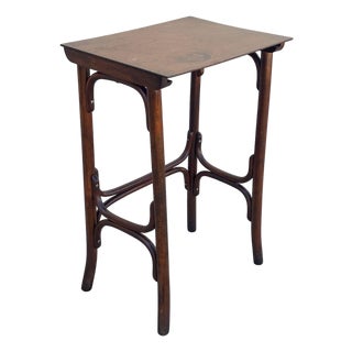Vienna Secession Bent Oak Pedestal Mid Size Side Nesting Table Attributed to Thonet For Sale