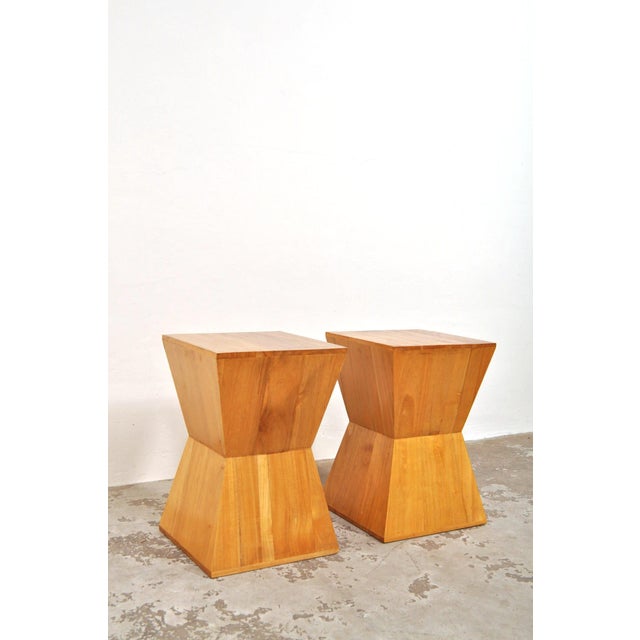 Vintage Geometric Pyramid Side Tables, 1970s, Set of 2 For Sale - Image 4 of 9