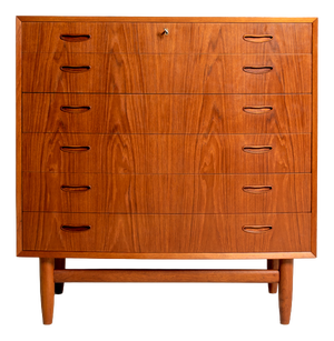 Danish Teak Chest of 6 Drawers, 1960s