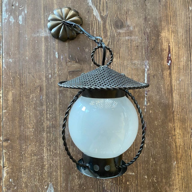 Perforated Metal Pendant Light in the style of Mathieu Matégot, 1950s For Sale - Image 11 of 12