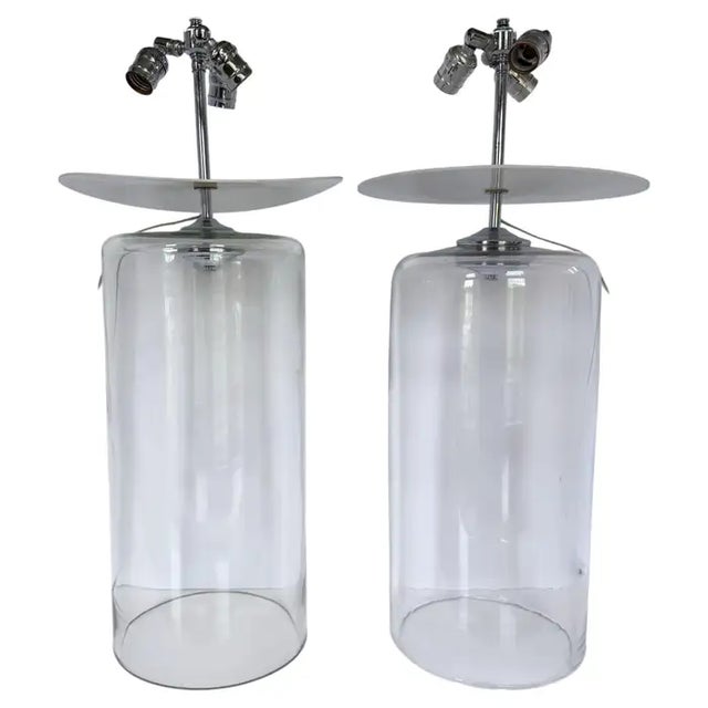 Pair of original Model #999 table lamps designed by John Saladino, circa 1970's. These iconic lamps are constructed of...