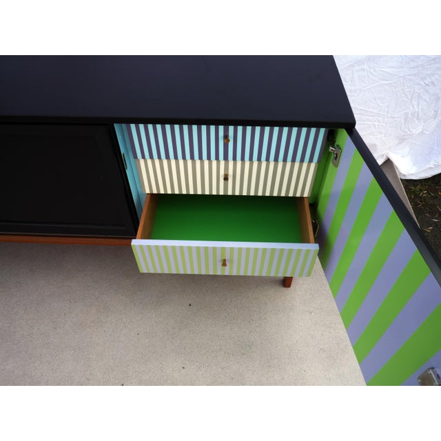 Black Sideboard with 3 Doors and 3 Drawers, 1980s For Sale - Image 10 of 11
