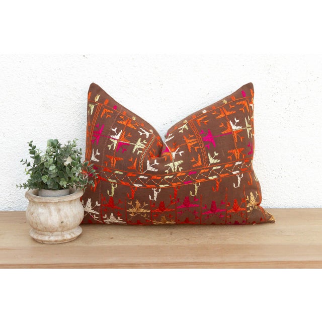 This 16x24 inch lumbar pillow is a breathtaking example of Antique Indian Folk Art, handcrafted from a salvaged Punjabi...