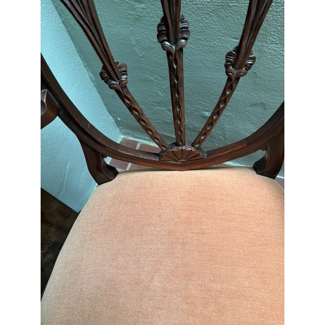 Set of 4 Mahogany Carved Shield Back Dining Chairs For Sale - Image 12 of 12