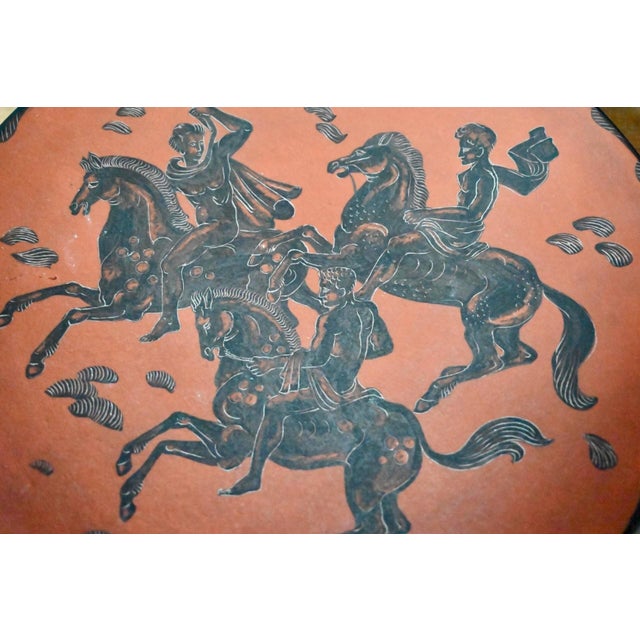 VIntage Sgraffite Ceramic Terracotta Dish by Fernand Elchinger, 1940 For Sale - Image 3 of 7