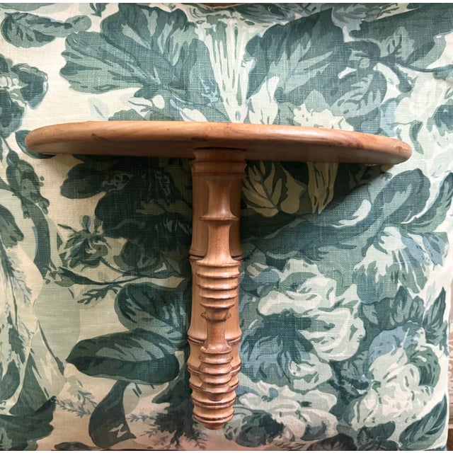 Small French faux bamboo demilune shaped wall shelf / wall bracket made of cherrywood CIRCA: Late 19th Century MAKER'S...