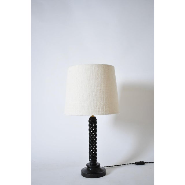 1960s Turned Ebonised Wooden Lamp, 1960s For Sale - Image 5 of 5