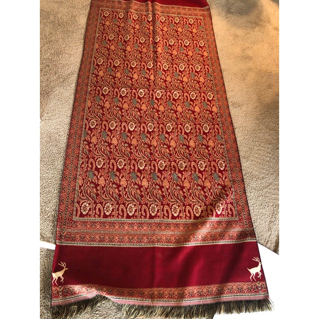 Mid 20th Century Vintage Paisley Throw With Fringes From Egypt For Sale - Image 5 of 8
