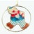 Mid-Century Modern Vintage Mother of Pearl Clown Ornament, Metal Ring Suncatcher For Sale - Image 3 of 6