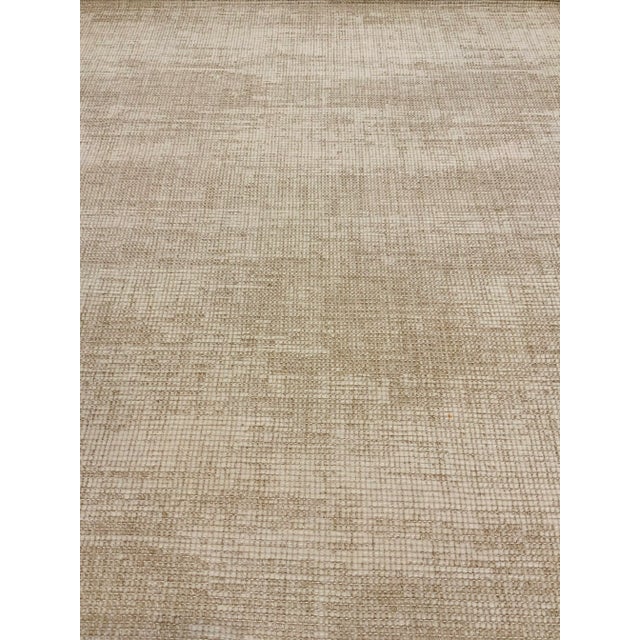 Modern Beige and Cream Chenille Designer Fabric - 9 Yards For Sale - Image 4 of 4